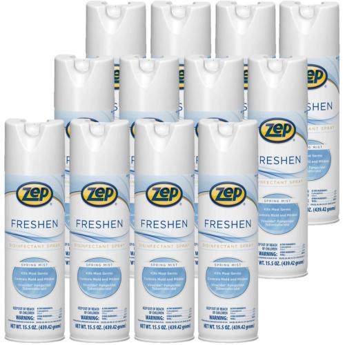 Zep Freshen Disinfectant Spray 15.5oz Aerosol Can Fresh Linen 12/Box 019-1050017