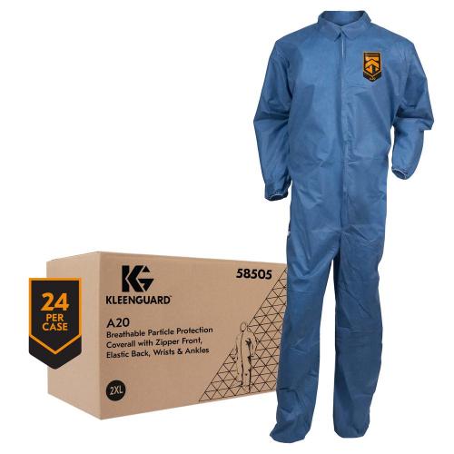 Kimberly Clark Kleenguard A20 Coveralls Blue Denim 2X-Large 24/Box 412-58505