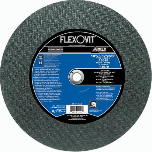 Flexovit 10in x 3/32in x 5/8in Stationary Metal Cutoff Wheel F3579