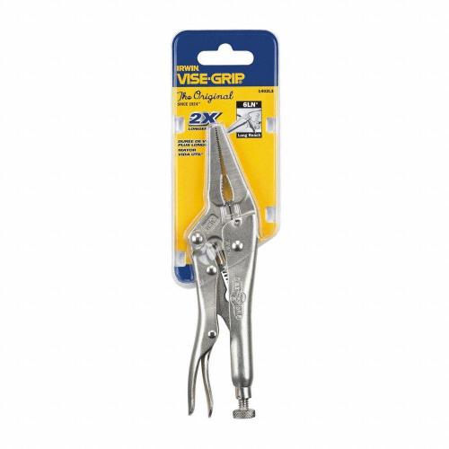 Irwin 402L3 Vise-Grip 6LN 6in Long Nose Locking Pliers with Wire Cutter 2in Jaw Capacity 586-6LN-3