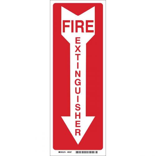 Brady Fire Extinguisher Sign 3-1/2in x 14in 262-85261