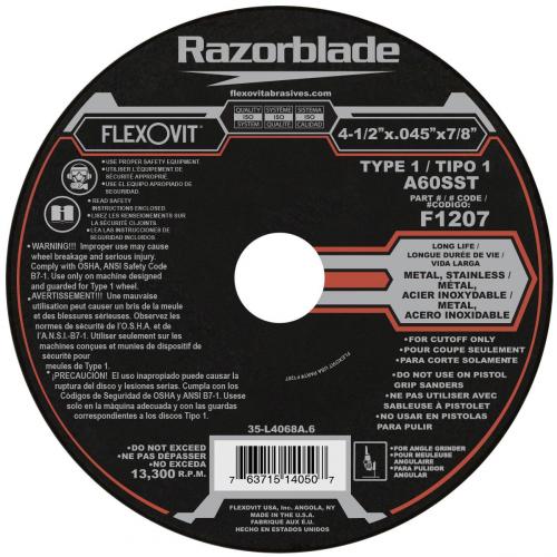 Flexovit 4-1/2in x .045in x 7/8in Cutoff Wheel F1207 *