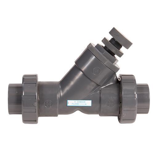 Hayward 3in PVC Spring-Loaded True Union Y-Check Valve with Threaded End Connection and FPM O-Ring Seal SLC10300TU