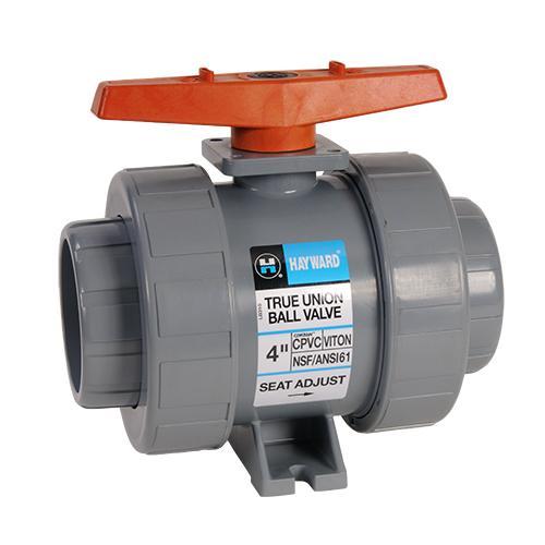 Hayward 2-1/2in CPVC True Union Ball Valve with Socket End Connections and FPM O-Rings TB2250S