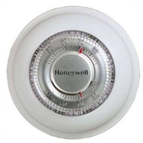 Honeywell Residential White 24v Mercury Free Heating/Cooling Round Thermostatmostat 40-90F 3 Wire Applications 1H-1C T87N1000 