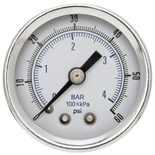 Trerice 0 - 60psi 2in Dry Gauge with 1/4in Center Back Mount Steel Case and Brass Internals 800B2002BA60 (Replaces Parker/Watts K4520N14060)