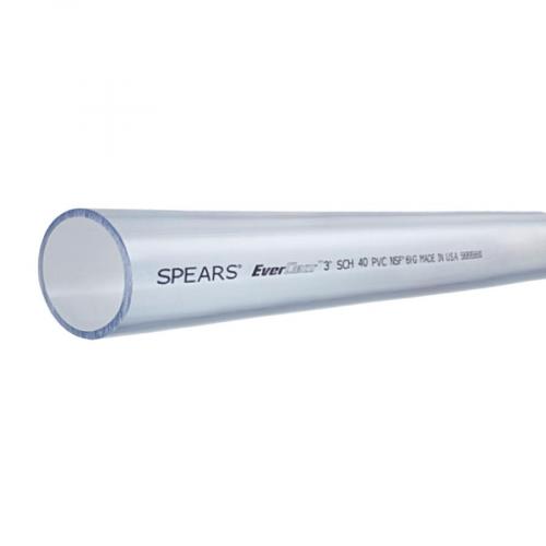 Spears PVC 40 3/4in Clear Pipe 10ft/Length PL-007 *