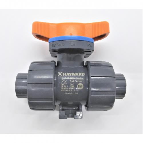 Hayward 1/2in PVC TBH Series True Union Ball Valve with Socket/Threaded End Connections and FPM Seals TBH1050ASTV0000