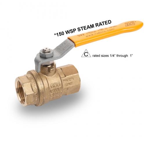RUB 3/8in S92 Brass Threaded Ball Valve (Replaces Jamesbury 351T)