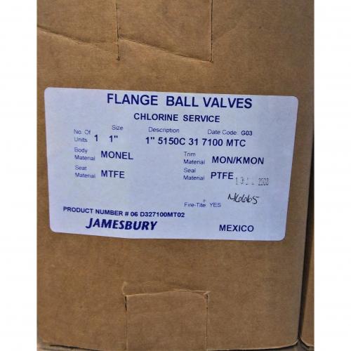 JB 1in 5150C-31-7100MTC Chlorine Monel Flanged Valve Monel/Monel
