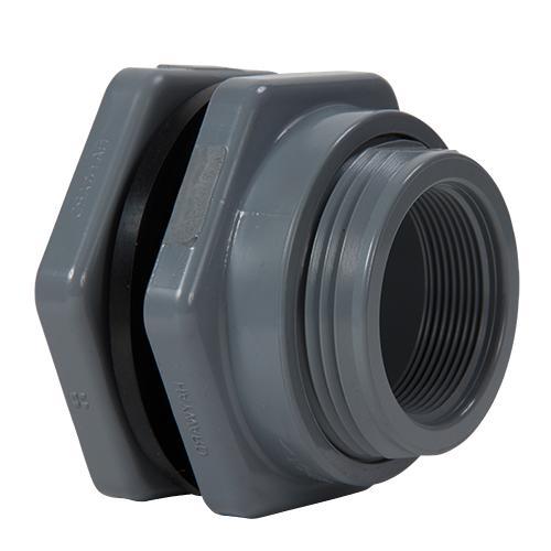 Hayward 4in PVC Bulkhead Fitting with Threaded x Threaded End Connections and EPDM Gasket BFAS1040TES