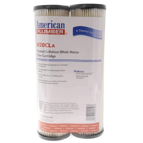 American Plumber W20CLA 20 Micron Resin Impregnated Cellulose Sediment Filter 2ea/Pack 155001-52