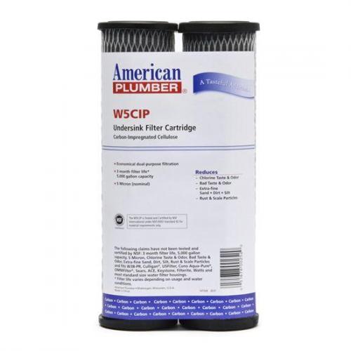 American Plumber W5CIP Activated Carbon Impregnated Cellulose Drinking Water Filter 2/Pack 155002-52