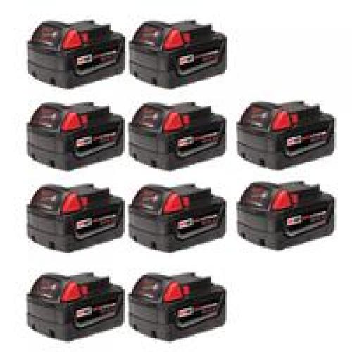 Milwaukee M18 Red Lithiumm XC 5Ah Battery 10/Pack 48-11-1851