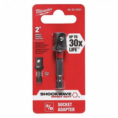 Milwaukee Shockwave 1/4in Hex Shank to 3/8in Socket Adapter 48-32-5031