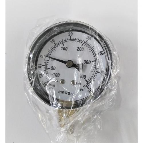 Trerice 30in Hg - 60psi 2-1/2in Dry Vacuum Gauge with 1/4in Lower Mount Steel Case and Brass Internals - 800B2502LA30/60 (Replaces Marsh J4614)