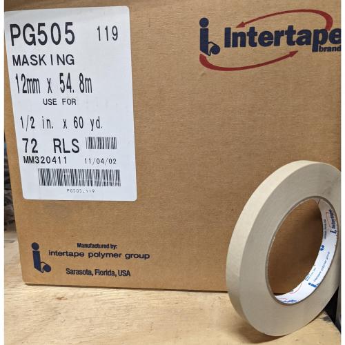IPG 1/2in 12mm x 60yds 55m General Purpose Masking Tape PG505 DNR