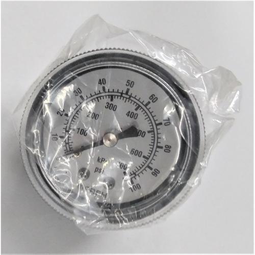 Marsh 0 - 100psi 2in Dry Gauge with 1/4in Center Back Mount Steel Case and Brass Internals J2048