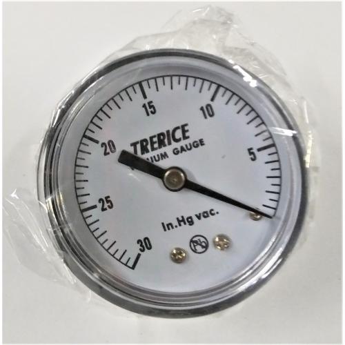 Trerice 30in Hg - 0psi 2in Dry Vacuum Gauge with 1/4in Center Back Mount Steel Case with Brass Internals 800B2002BA30/0 (Replaces 800B2002BA010)