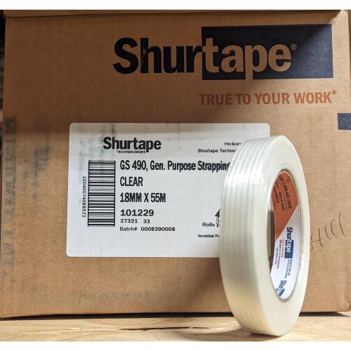 ShurTape GS 490 3/4in 18mm x 55m 60yd General Purpose Filiment Tape 48/Box 101229