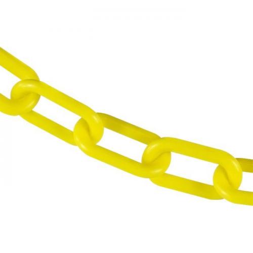 Mr Chain 2in (#8, 51mm) Yellow Plastic Barrier Chain 160ft/Pail - Sold by the Ft
