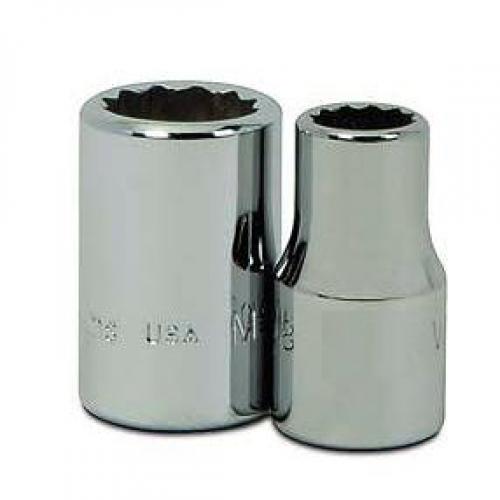 J.H. Williams 7/16in Shallow Socket 12-Point 1/4in Drive JHWM-1214
