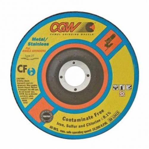 CGW Abrasives 6in x 1/4in x 5/8in-11 WA24-S-BF Stainless Type 27 Depressed Center 10ea/Box 421-45049