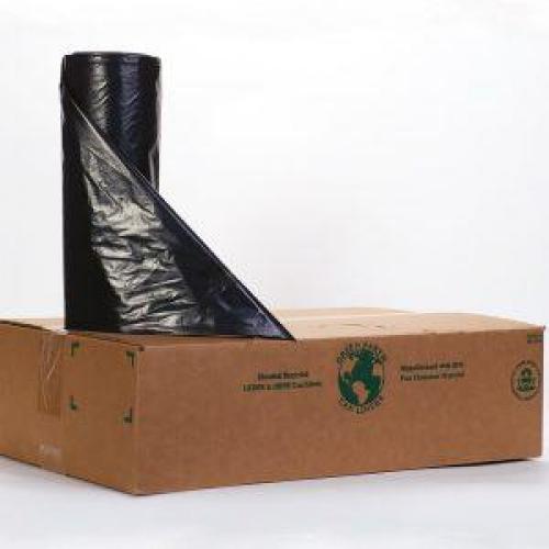 Noramco Heavy Gauge 12-16 Gallon Black Can Liner, 24in x 32in LLDPE 500/Case RT-2432-H (Replaces ZEP 877201 IBS877201)