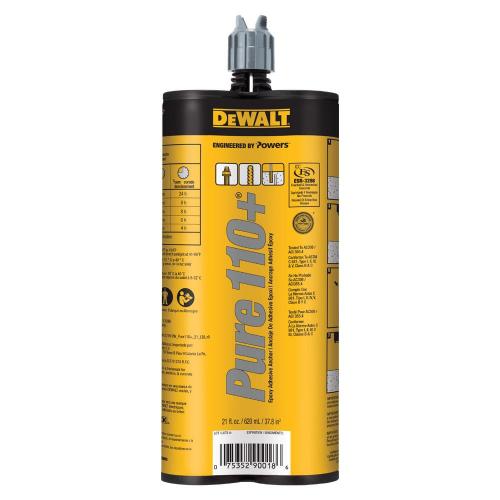 DeWalt Pure110+ 20.5oz (610ml) 1-1 Epoxy Adhesive 08321SD-PWR