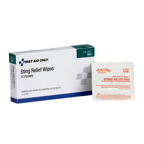Sting Relief Wipes (10/Box) 19-002AC