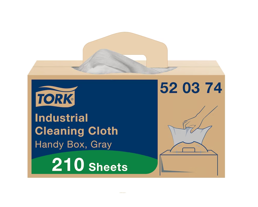 Tork Multi-Purpose Industrial Cleaning Cloth with Handy Box 16.3in x 14in -  Gray 210/Box 520374 - A. Louis Supply