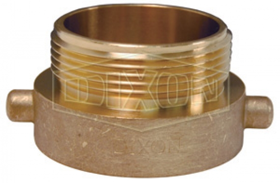 Dixon 1-1/2in FIP x 1-1/2 Male NST Fire Hose Thread Hydrant Adapter Pin Lug  Brass HA15T15F - A. Louis Supply