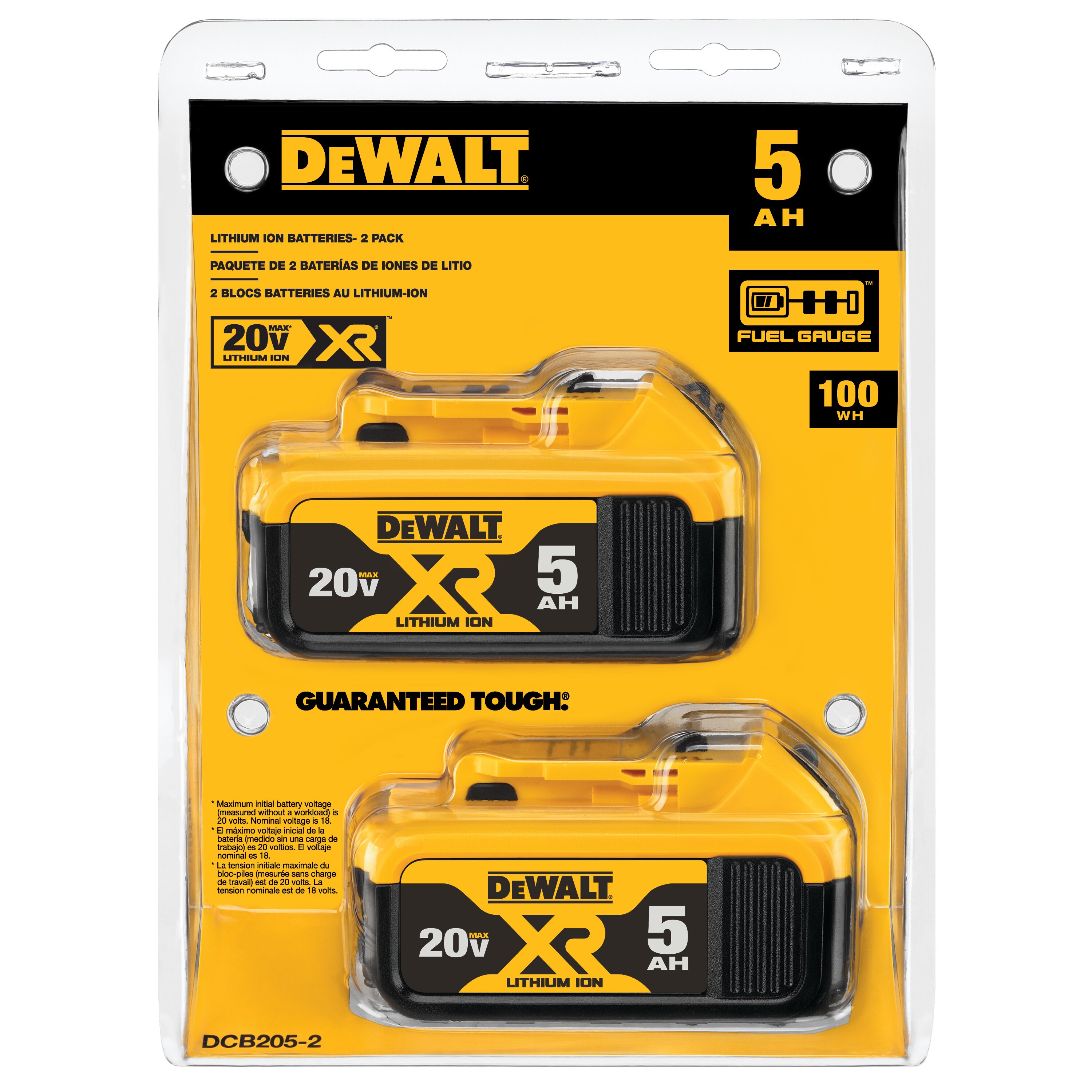 DeWalt 20v Max XR 5.0ah 2 Pack Batteries DCB205-2 - A. Louis Supply