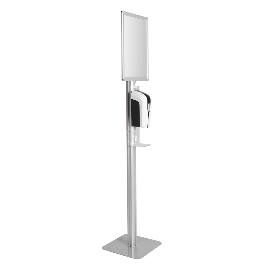 Zona Automatic Hand Sanitizer Dispenser on Easy to Assemble Stand with Poster Space