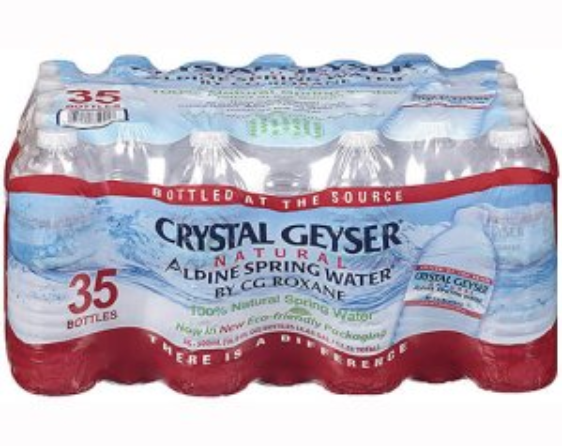 Case of Crystal Geyser Bottled Alpine Spring Water, 35 Bottles per Case